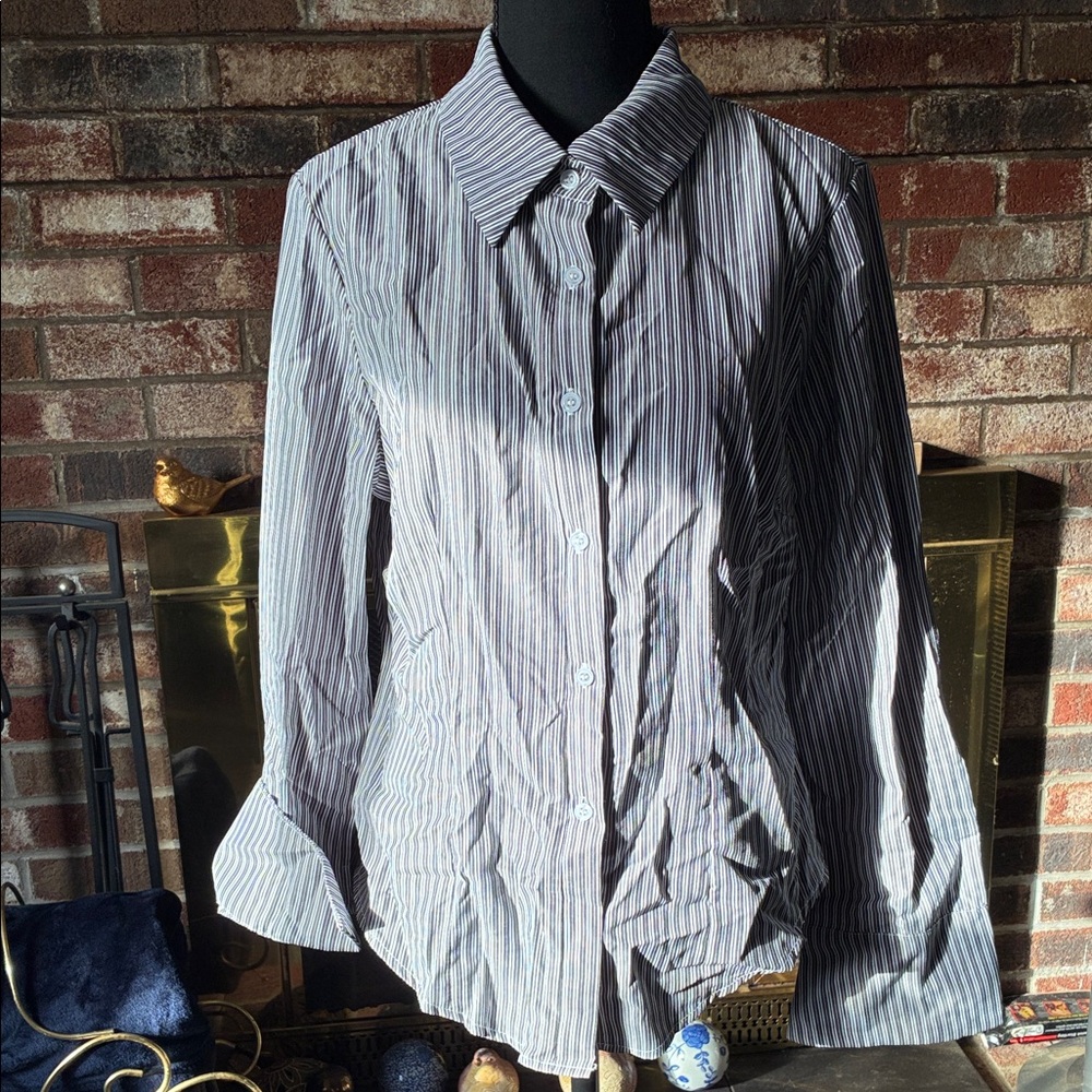 Striped Button-Up Shirt #B